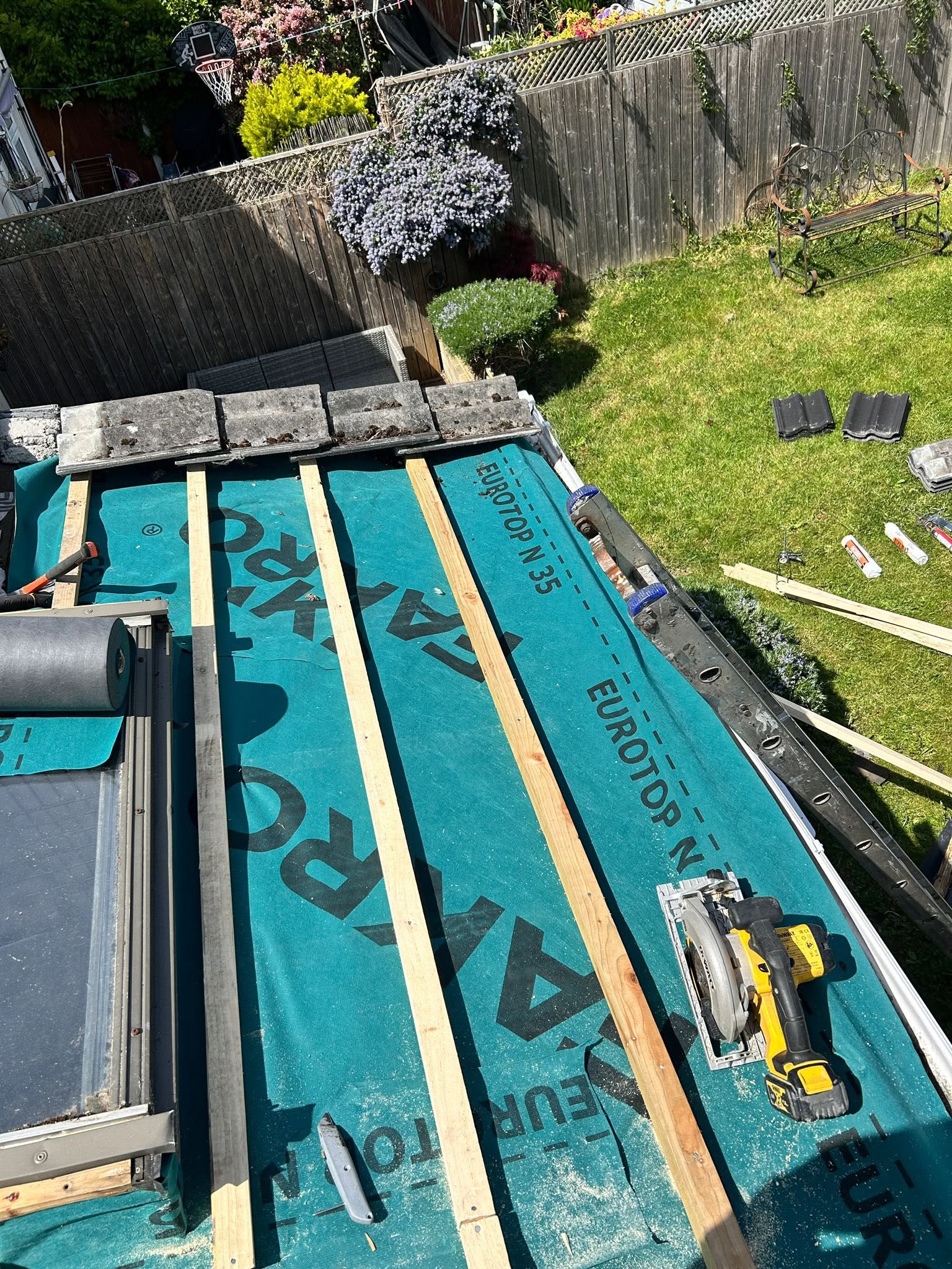 Skylight being replaced on a tile roof in Dublin